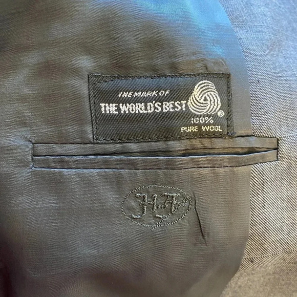 Hickey Freeman Canterbury Wool Sport Coat Dinner Jacket Blazer Men's 44R Gray - Picture 14 of 14